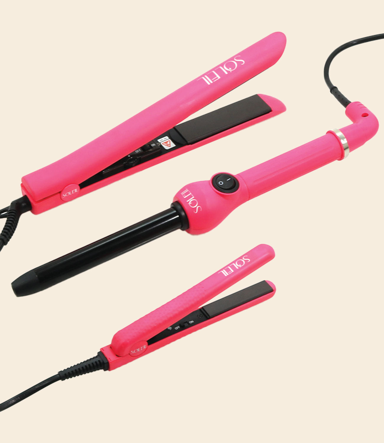 Professional Full Set |  Flat Iron, Curling Iron 19mm, Mini Flat Iron